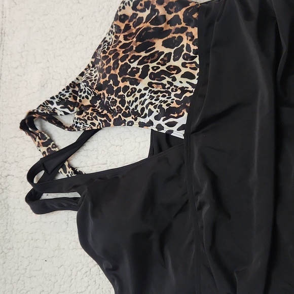 Leopard Print Cutout Swimsuit Bikini Summer Beach Pool Party Plus Size Sexy - Picture 6 of 9